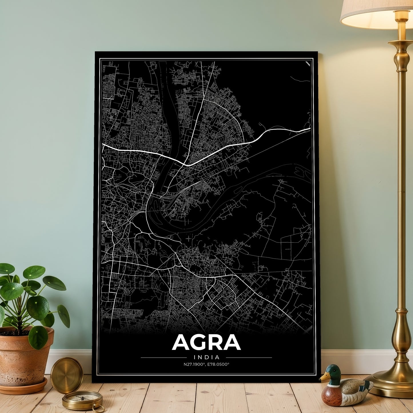 Agra Modern Map Poster