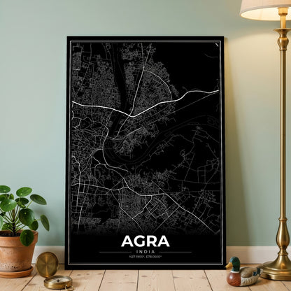 Agra Modern Map Poster