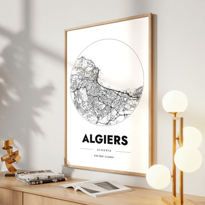 Algiers Spot Map Poster