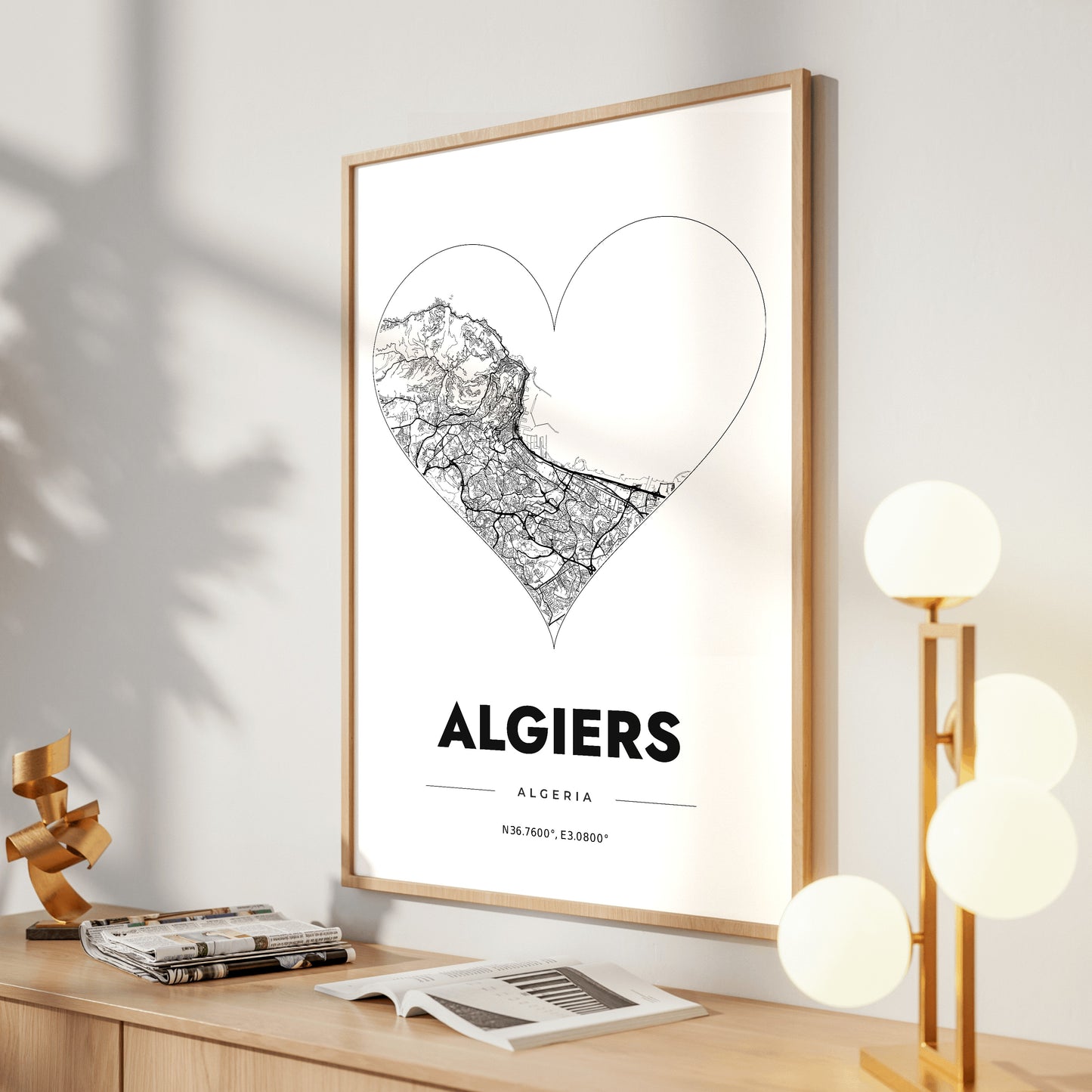 Algiers Heart Map Poster