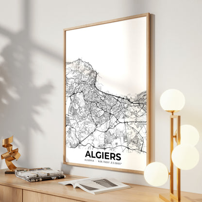 Algiers Elegant Map Poster