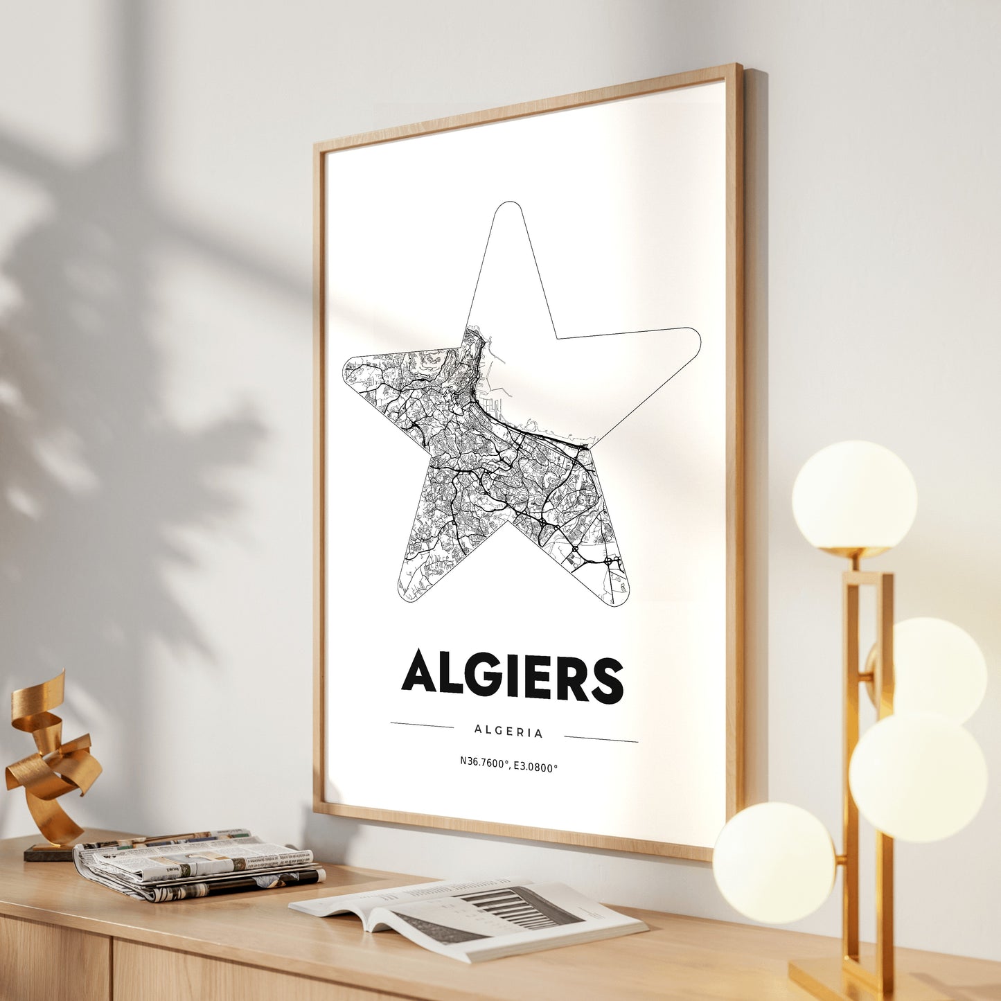 Algiers Star Map Poster