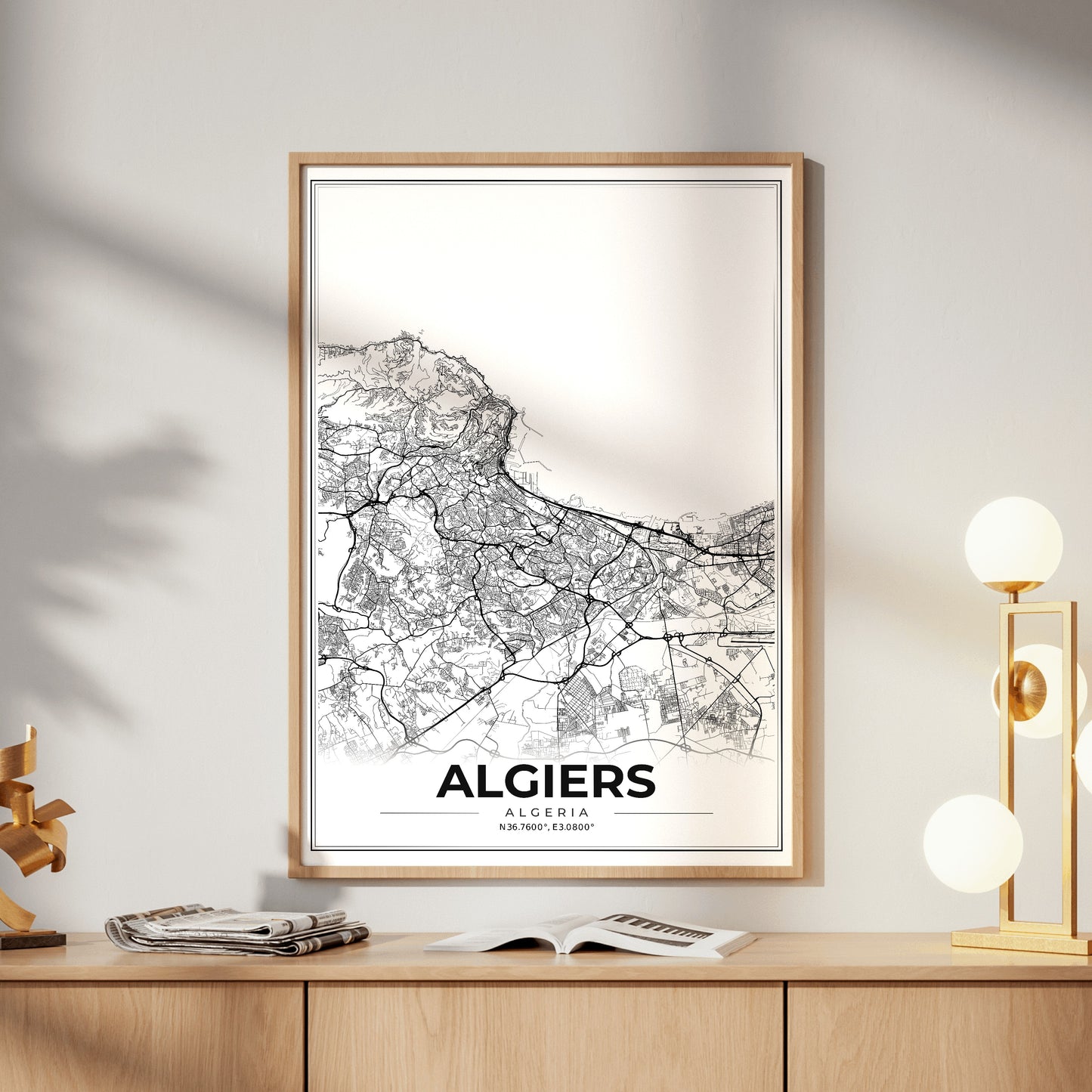 Algiers Modern Map Poster