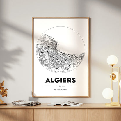 Algiers Spot Map Poster