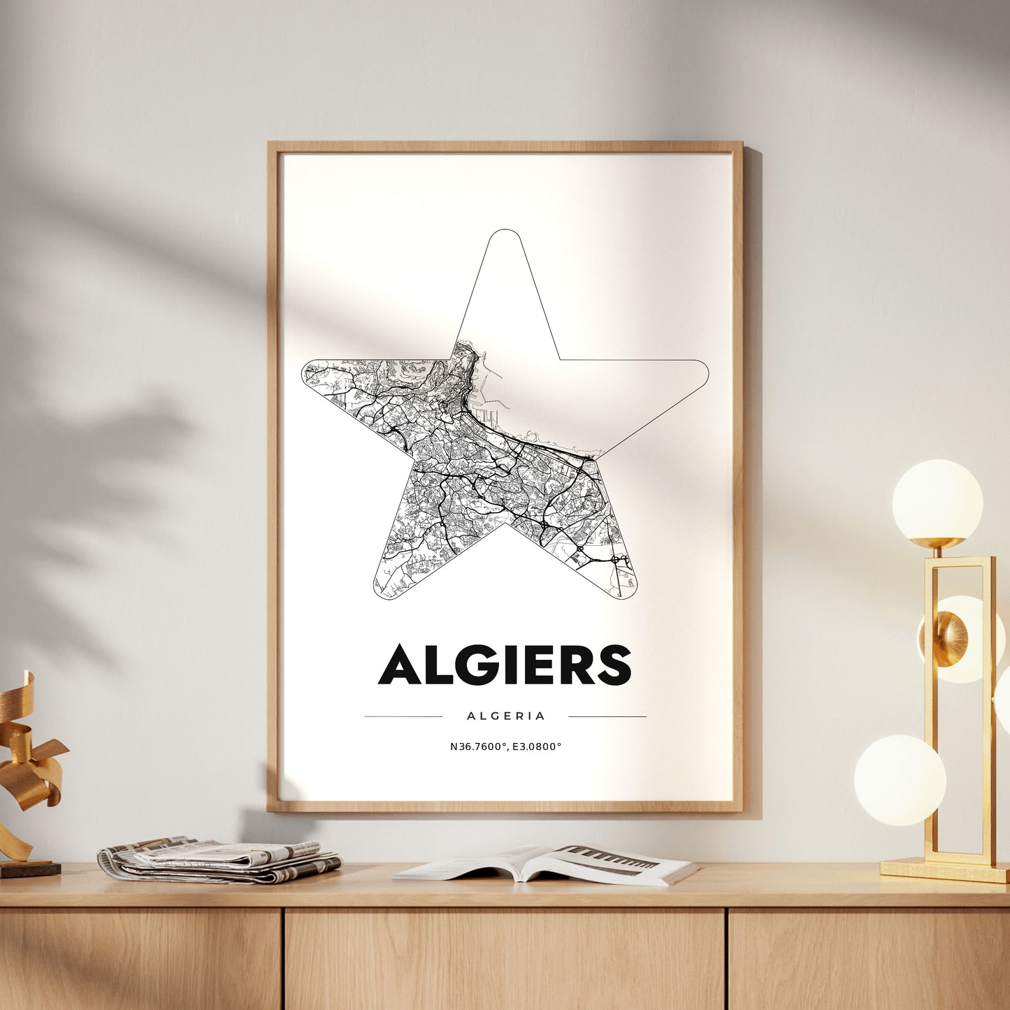 Algiers Star Map Poster