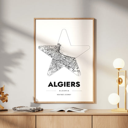Algiers Star Map Poster