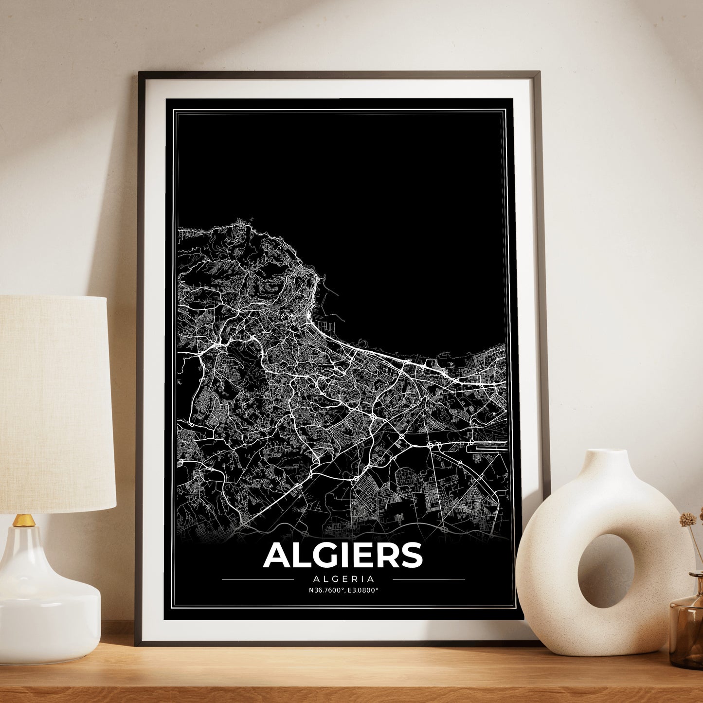 Algiers Modern Map Poster