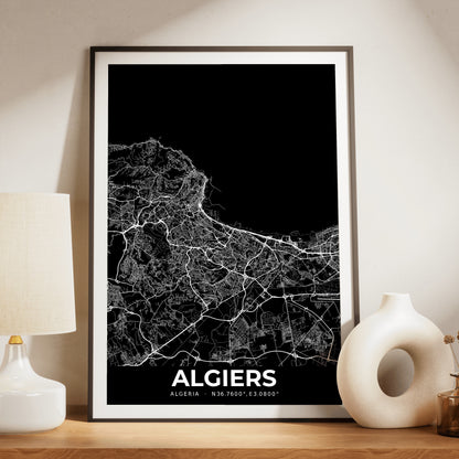 Algiers Elegant Map Poster