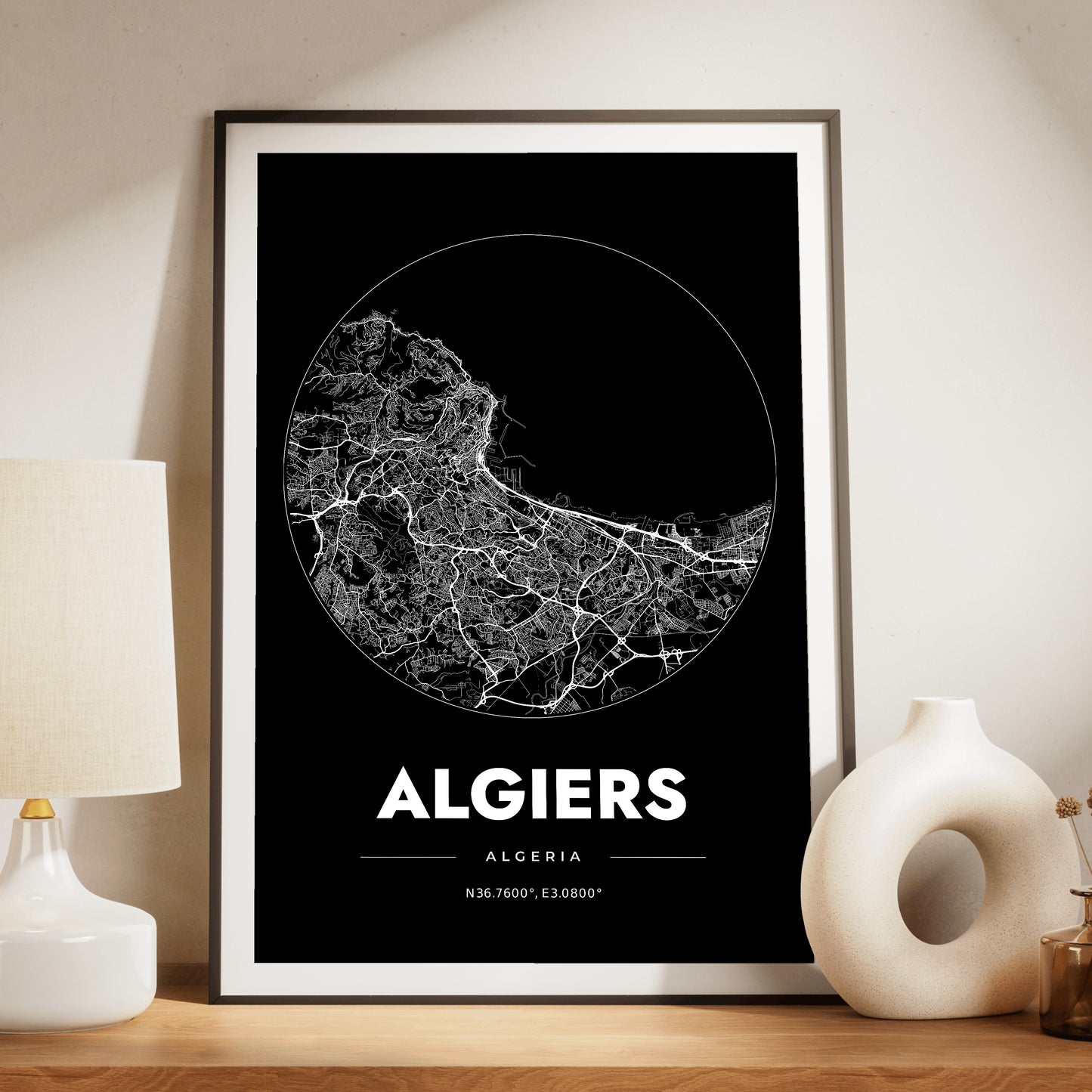 Algiers Spot Map Poster