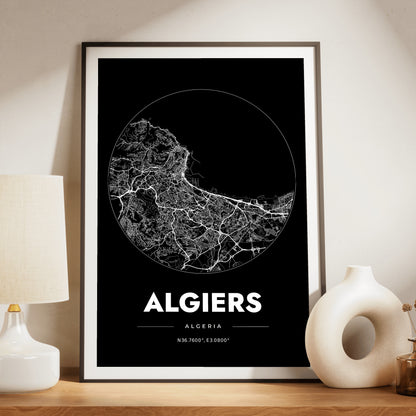 Algiers Spot Map Poster