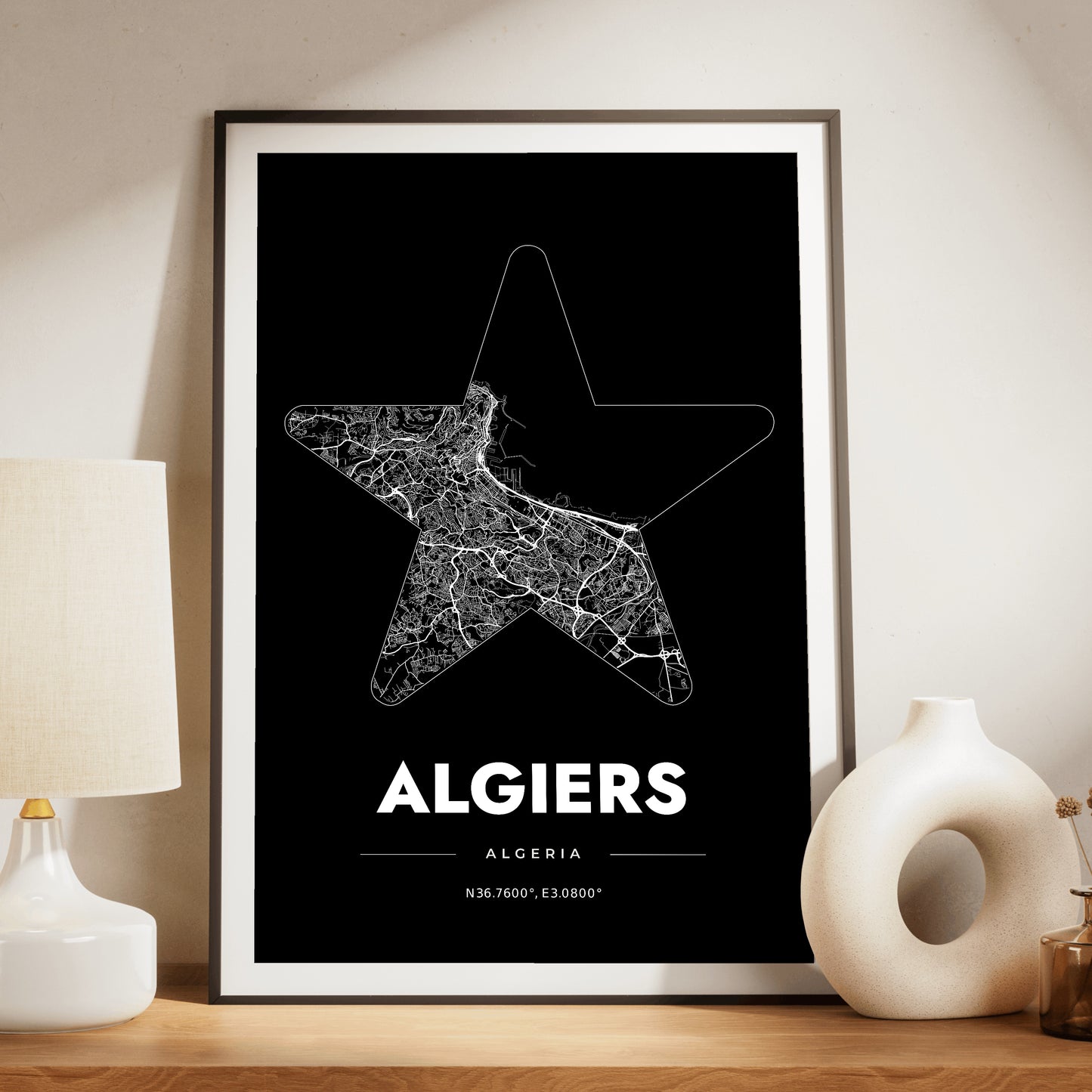 Algiers Star Map Poster