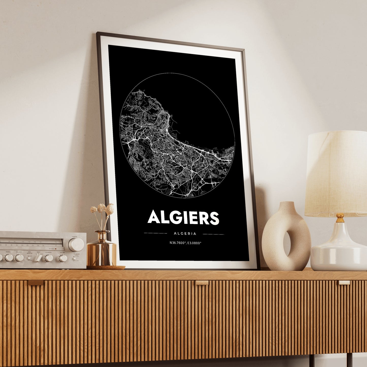 Algiers Spot Map Poster