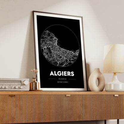 Algiers Spot Map Poster