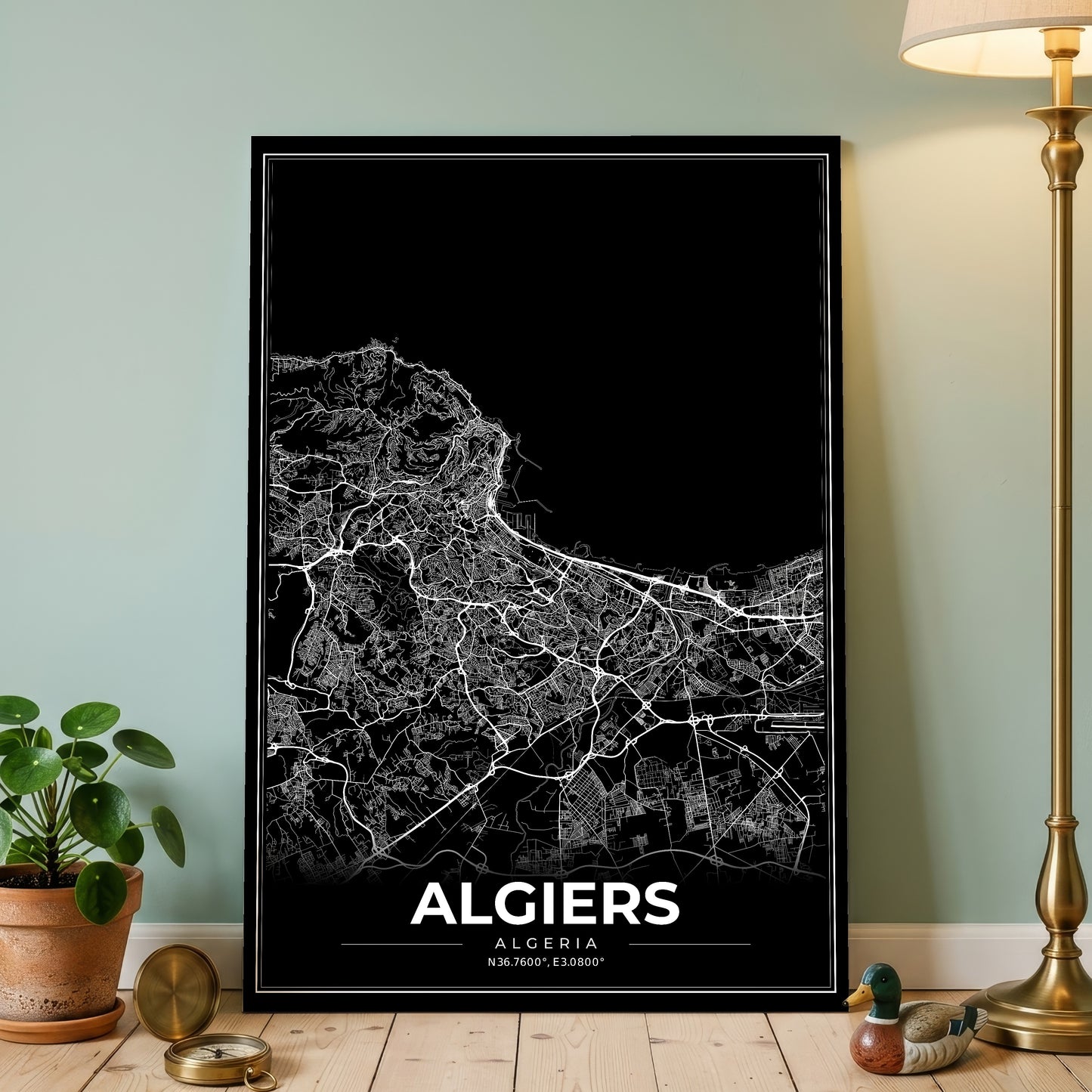 Algiers Modern Map Poster