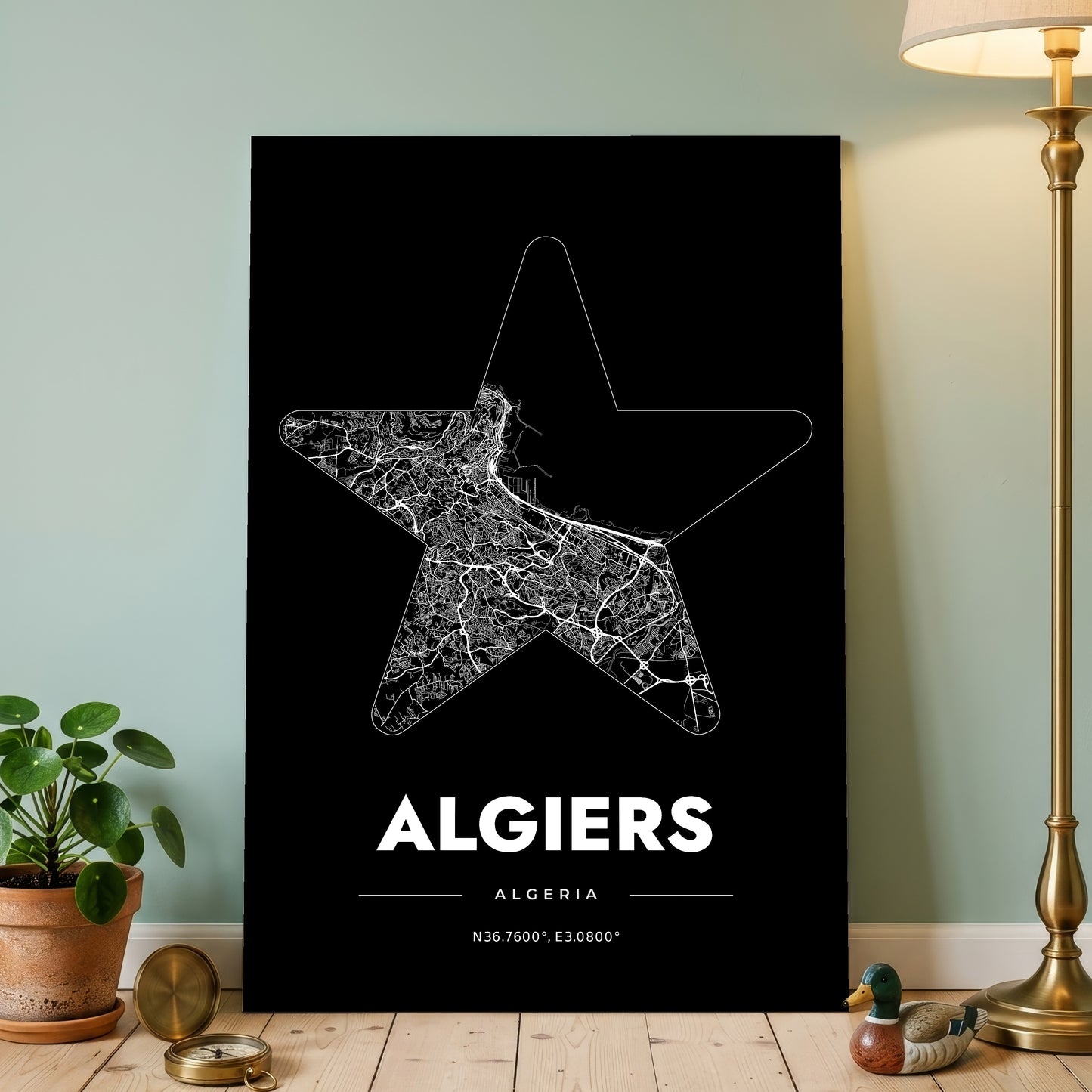 Algiers Star Map Poster