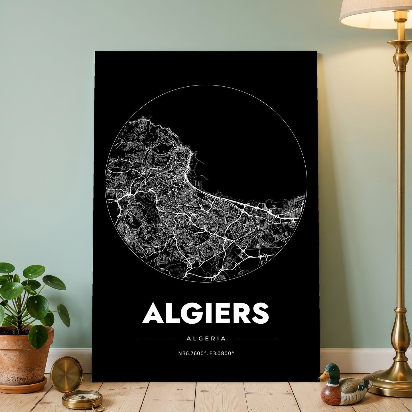 Algiers Spot Map Poster