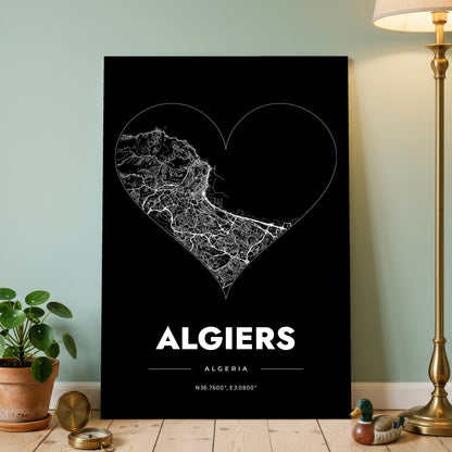 Algiers Heart Map Poster