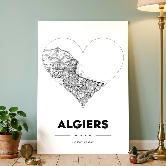 Algiers Heart Map Poster