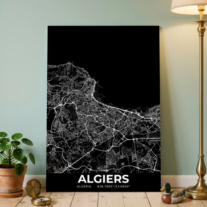 Algiers Elegant Map Poster