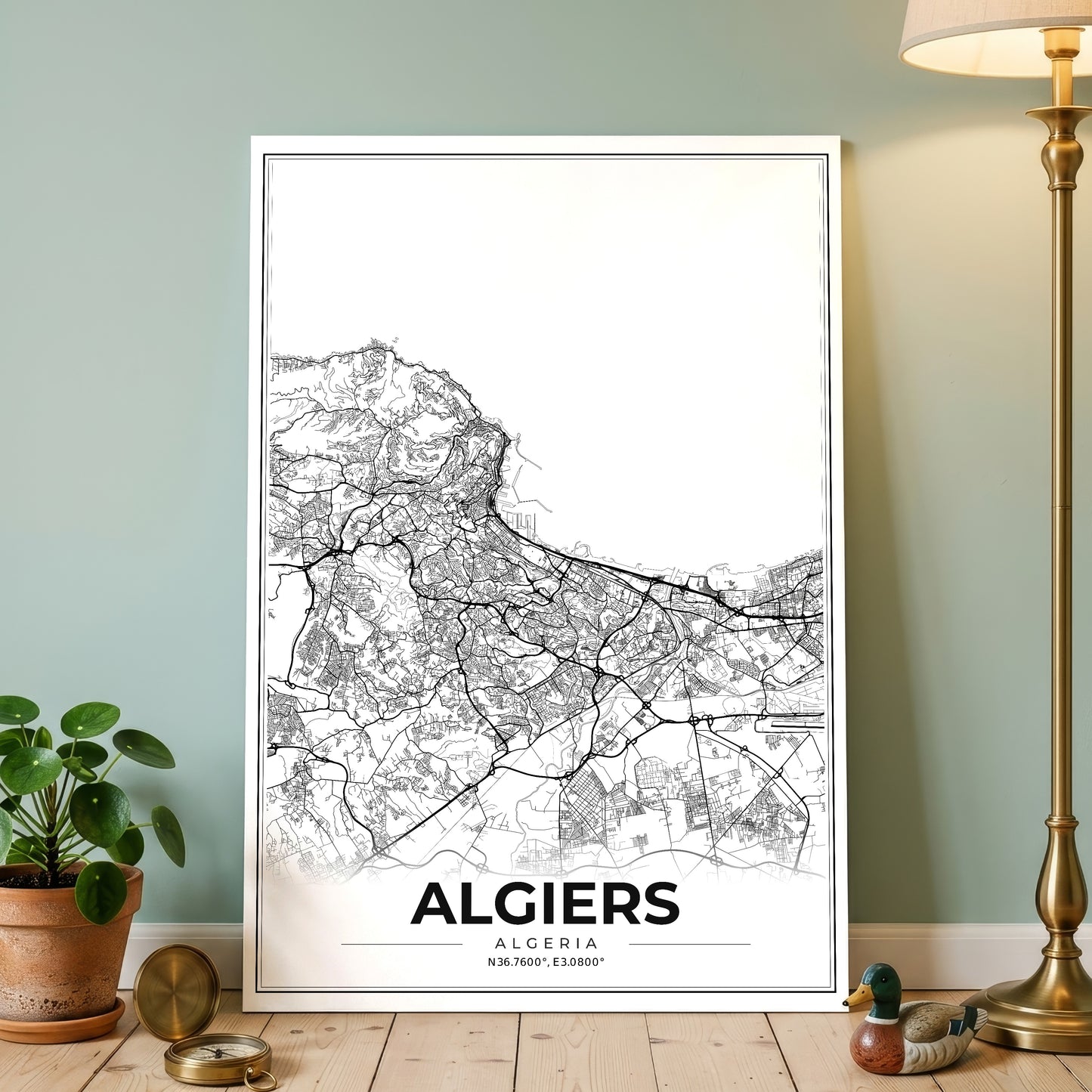 Algiers Modern Map Poster