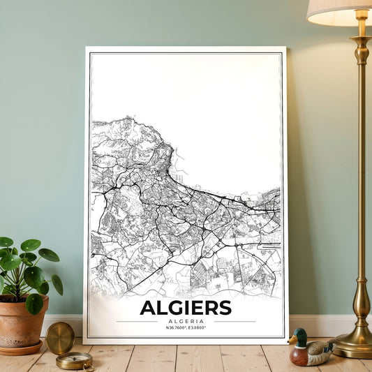 Algiers Modern Map Poster