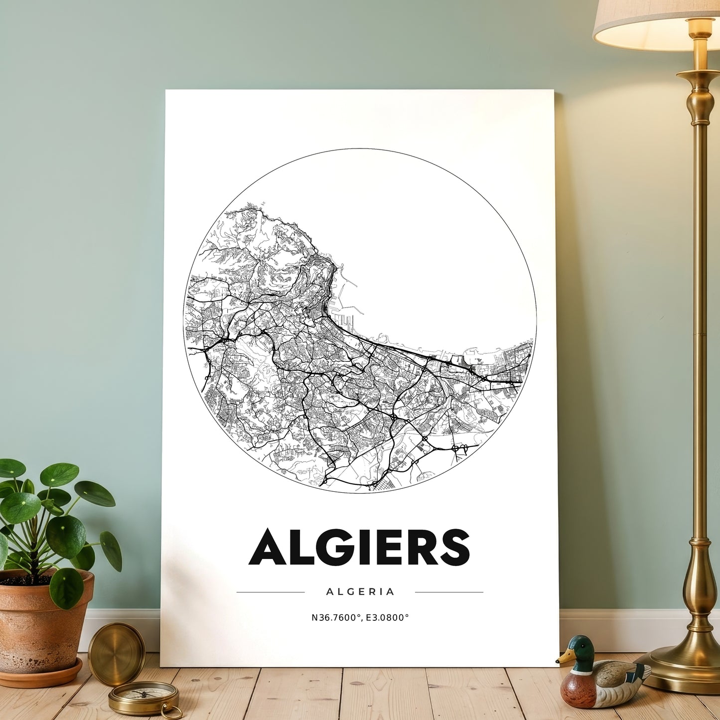 Algiers Spot Map Poster