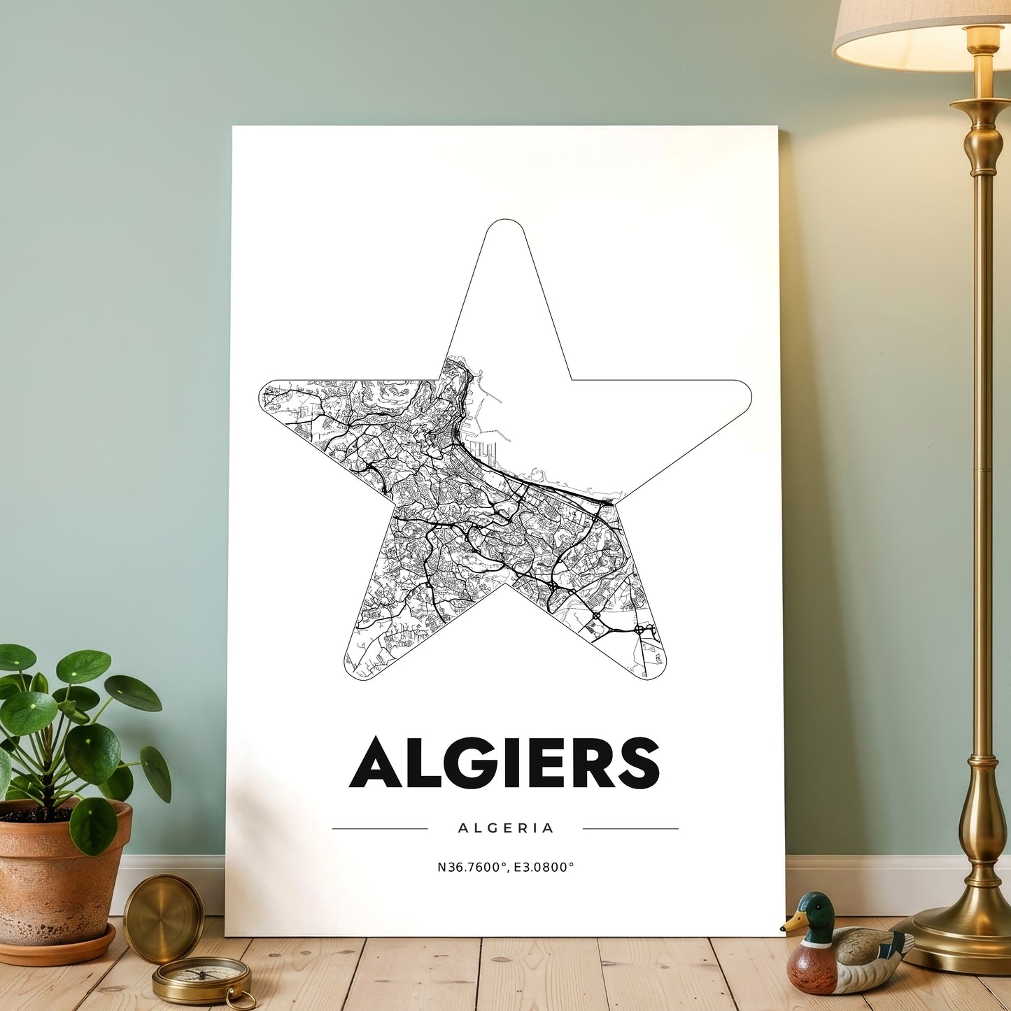 Algiers Star Map Poster