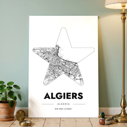 Algiers Star Map Poster