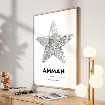 Amman Star Map Poster