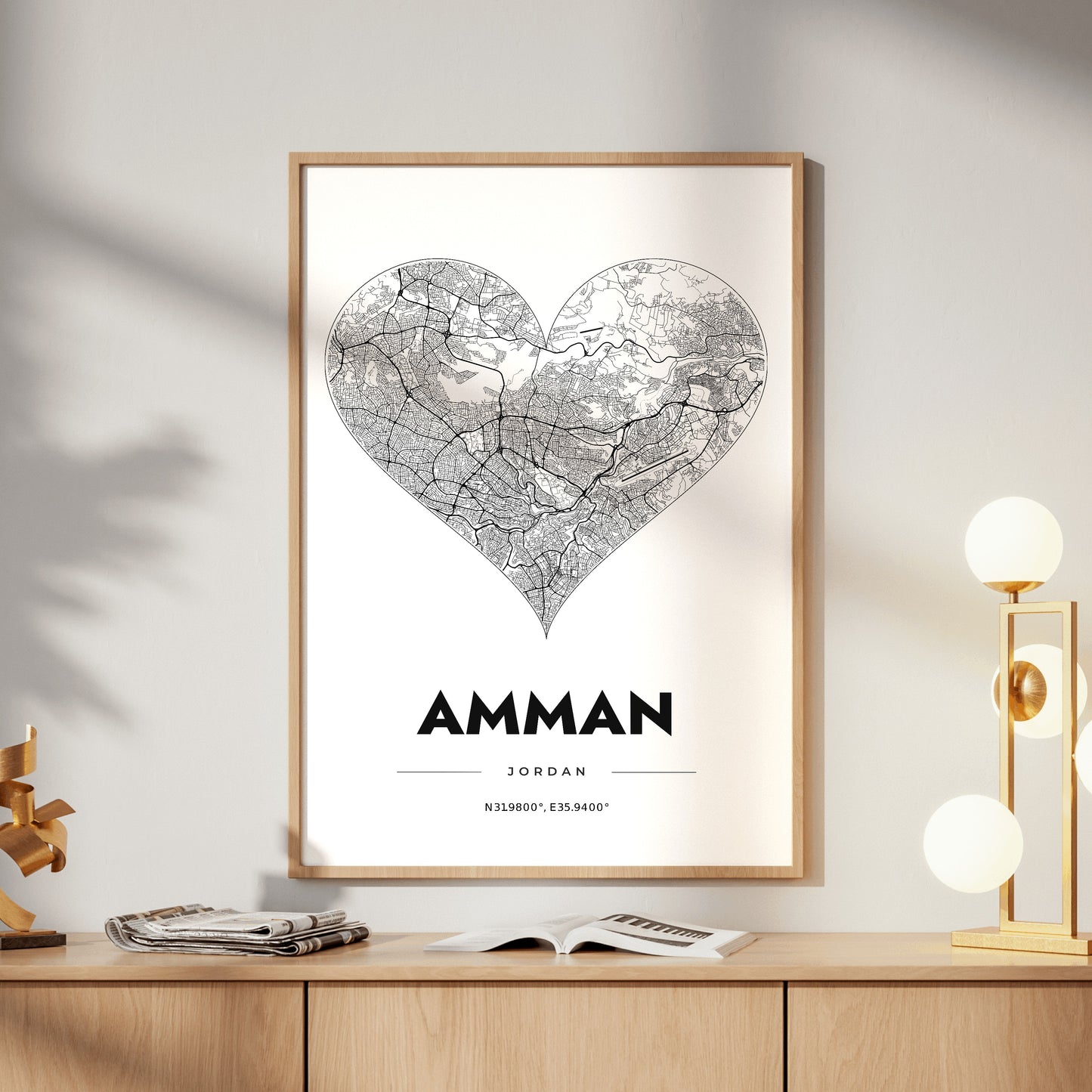 Amman Heart Map Poster