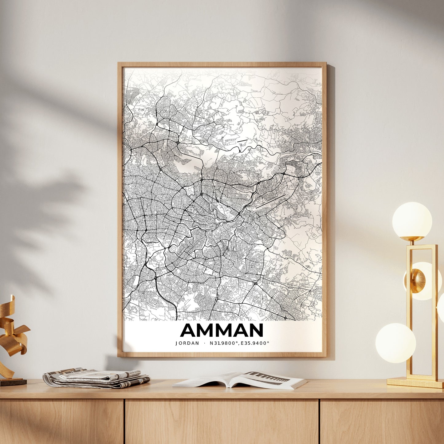 Amman Elegant Map Poster