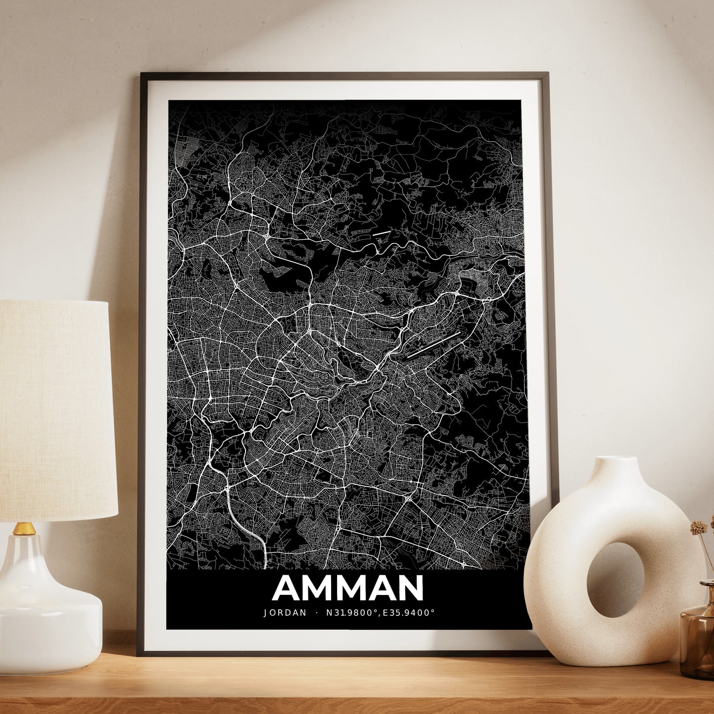 Amman Elegant Map Poster