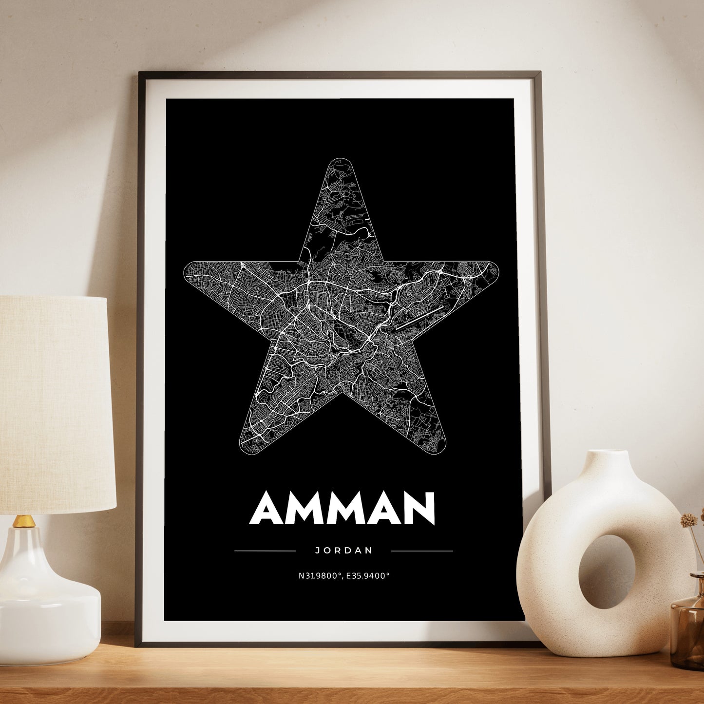 Amman Star Map Poster