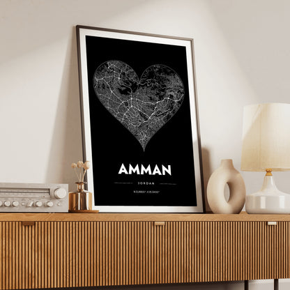 Amman Heart Map Poster