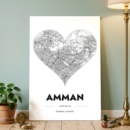 Amman Heart Map Poster