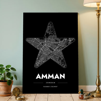 Amman Star Map Poster