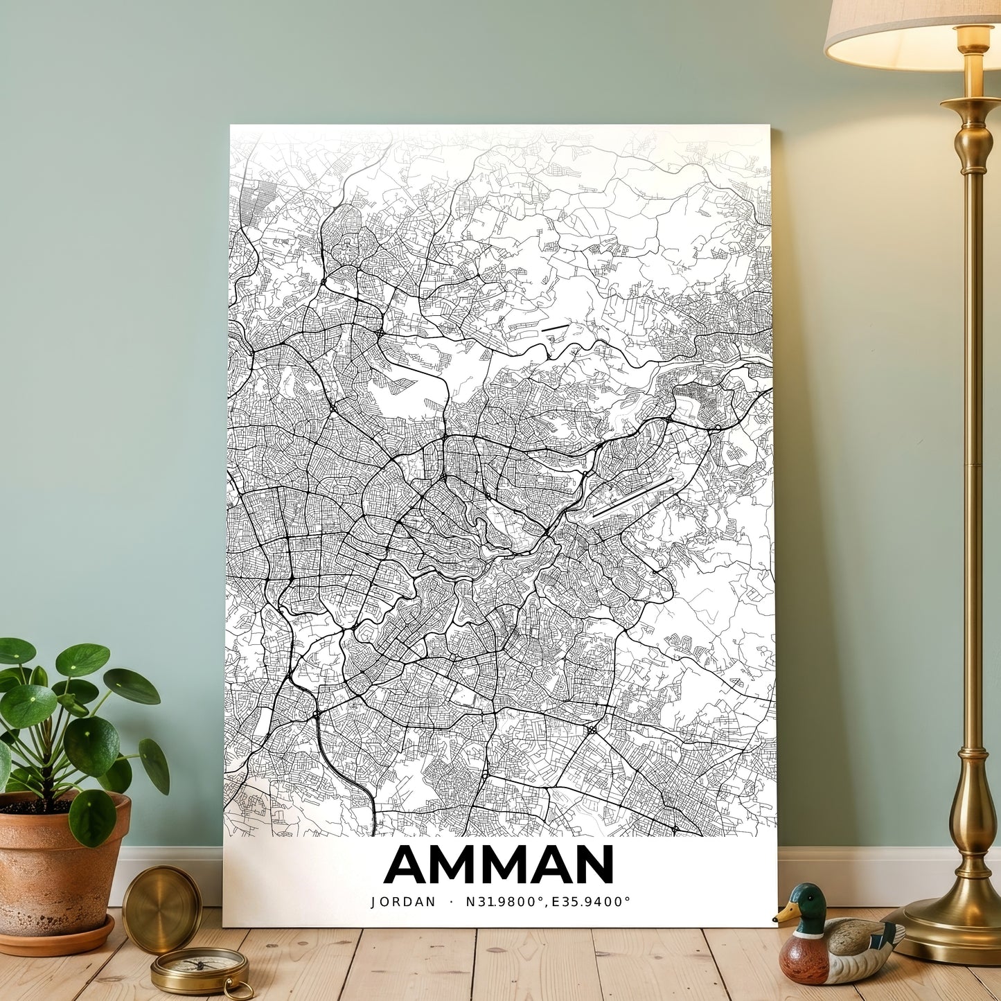 Amman Elegant Map Poster