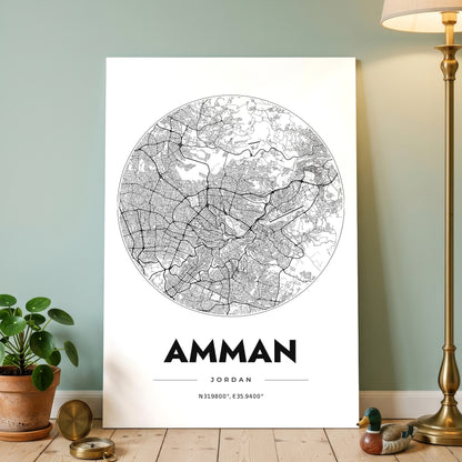 Amman Spot Map Poster