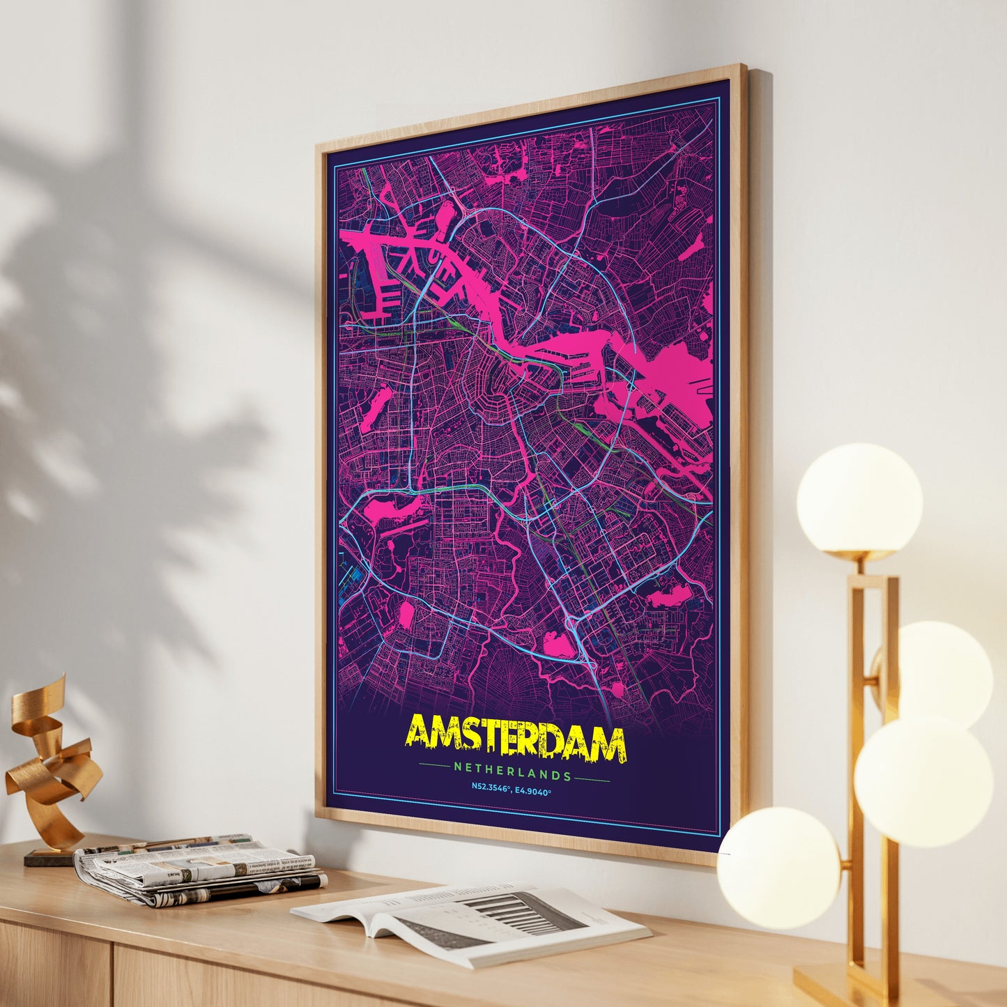 Amsterdam Cyberpunk Map Poster
