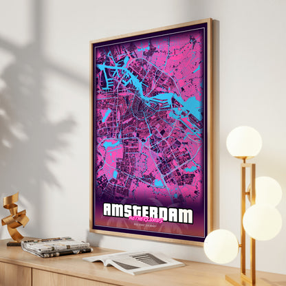 Amsterdam GTA Map Poster