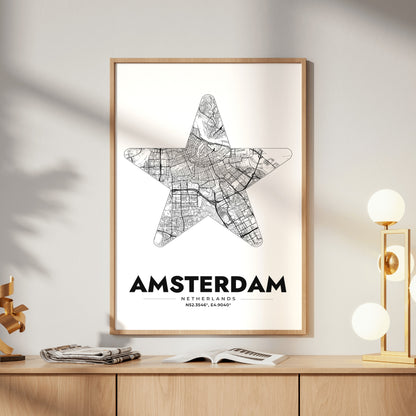 Amsterdam Star Map Poster