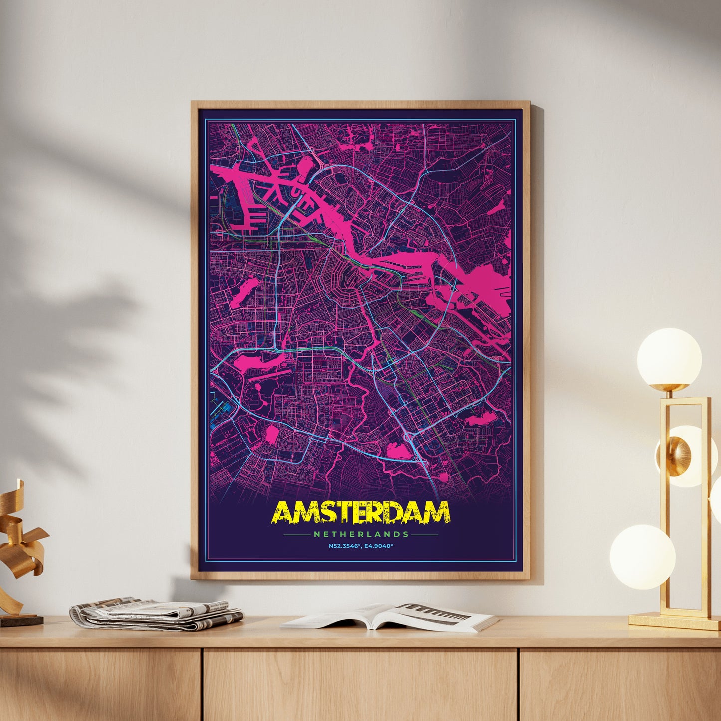 Amsterdam Cyberpunk Map Poster