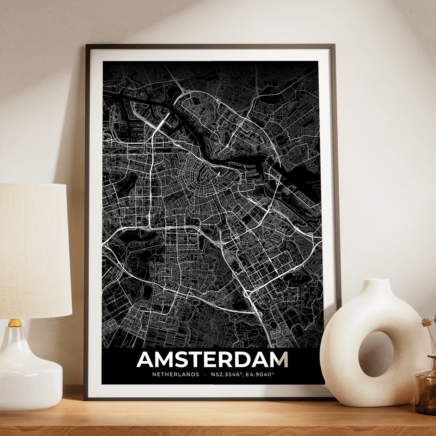 Amsterdam Elegant Map Poster