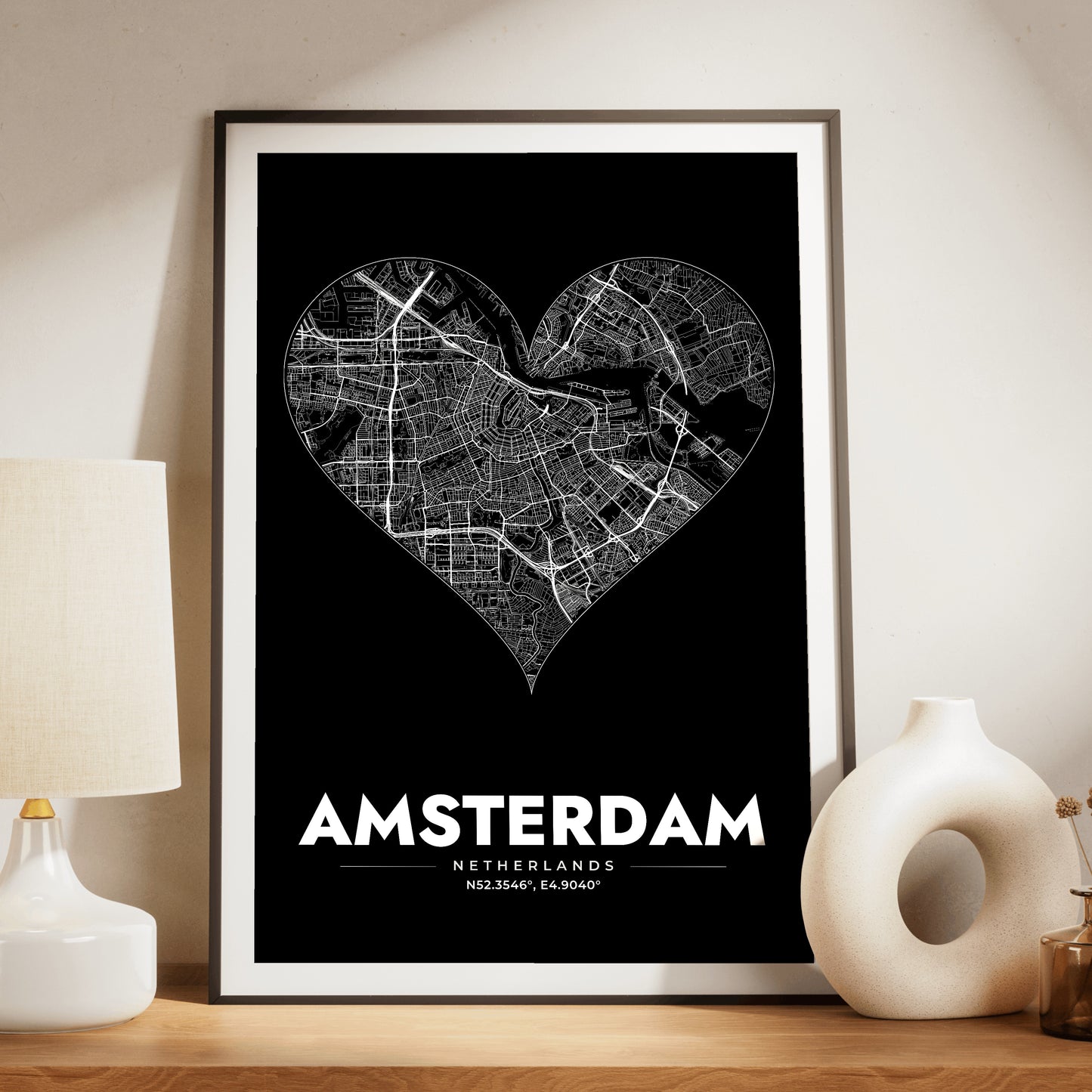 Amsterdam Heart Map Poster