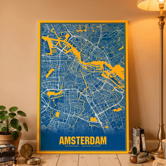 Amsterdam Blockbuster Map Poster
