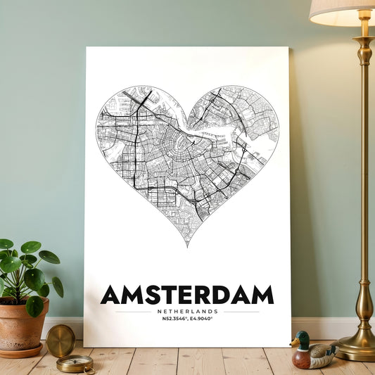 Amsterdam Heart Map Poster
