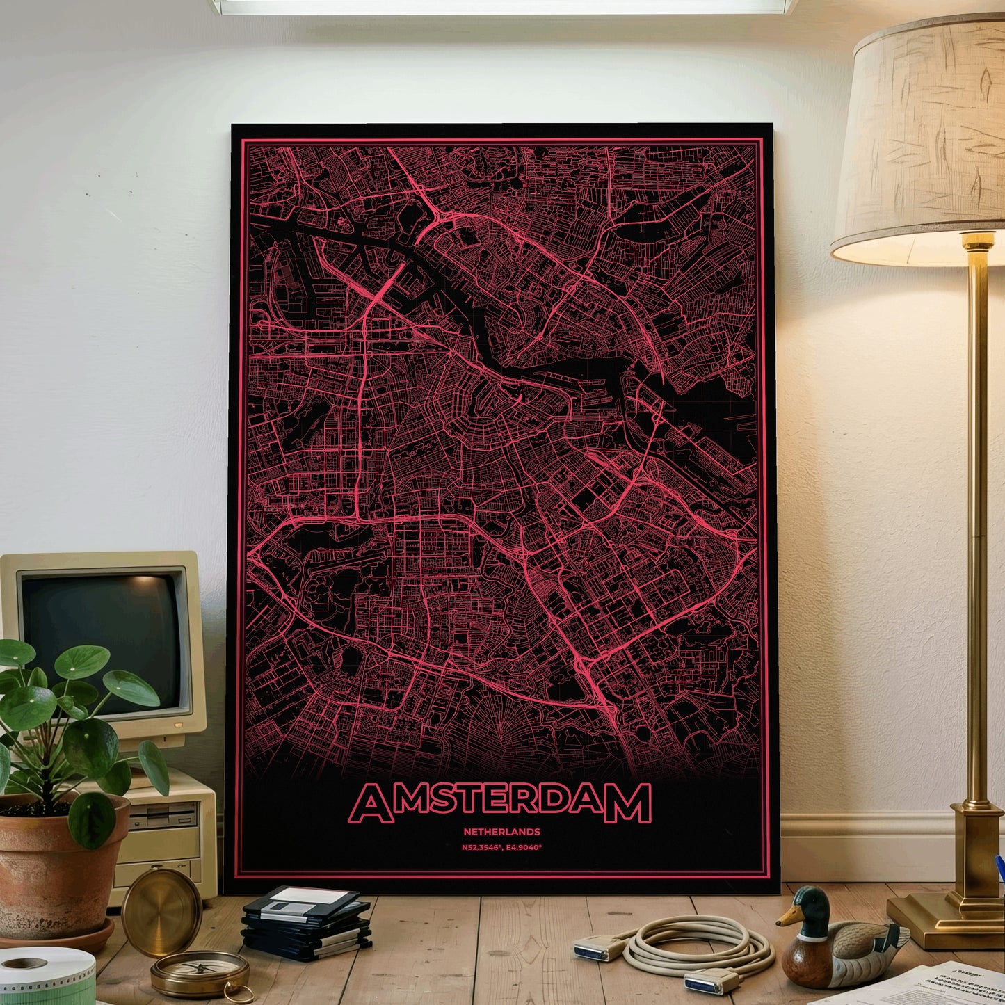 Amsterdam Phosphor Map Poster - System Alert