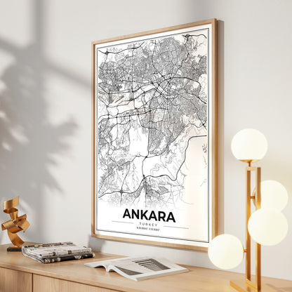 Ankara Modern Map Poster