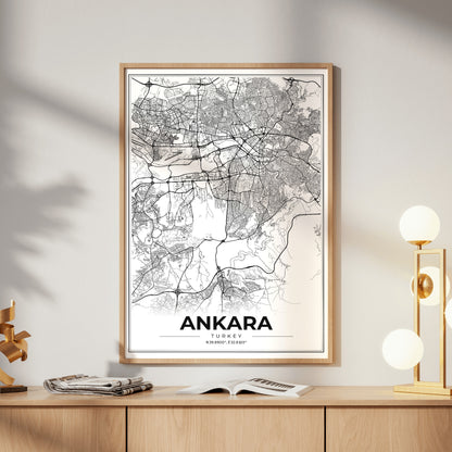 Ankara Modern Map Poster