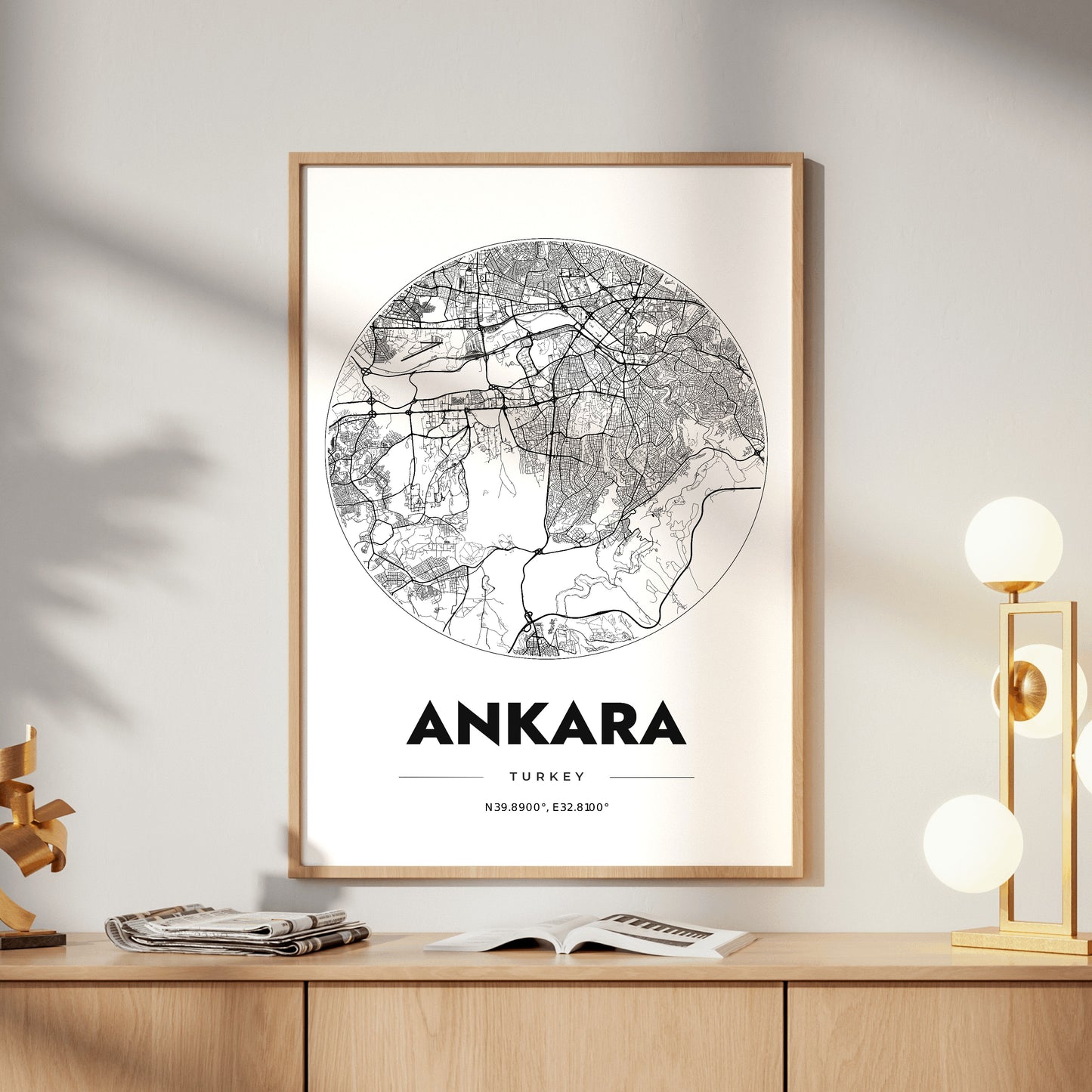 Ankara Spot Map Poster